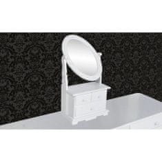 Greatstore Toaletní stolek s oválným sklopným zrcadlem MDF