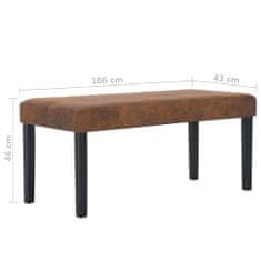 Greatstore Lavice 106 cm hnědá umělá semišová kůže