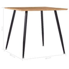 Greatstore Jídelní stůl dubový a černý 80,5 x 80,5 x 73 cm MDF