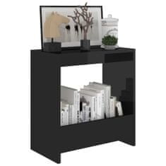 Greatstore Odkládací stolek černý s vysokým leskem 50x26x50 cm dřevotříska