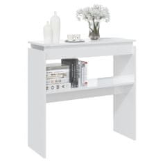 shumee Konzolový stolek bílý vysoký lesk 80 x 30 x 80 cm dřevotříska