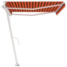 Greatstore Volně stojící automatická markýza 400 x 350 cm oranžovo-hnědá