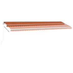 Vidaxl Ručně zatahovací markýza s LED světlem 600x300 cm oranžovohnědá