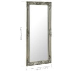 Greatstore Nástěnné zrcadlo barokní styl 50 x 120 cm stříbrné