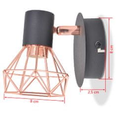 Greatstore Nástěnná lampa 2 ks E14 černá a měď