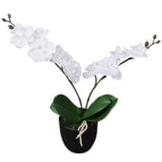 Greatstore Umělá rostlina orchidej s květináčem 30 cm bílá