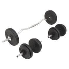 Vidaxl Sada činek barbell a dumbbell, 30 kg