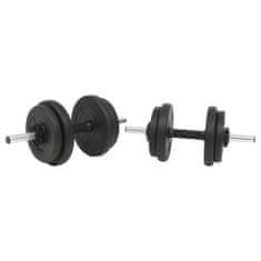 Vidaxl Sada činek barbell a dumbbell, 30 kg