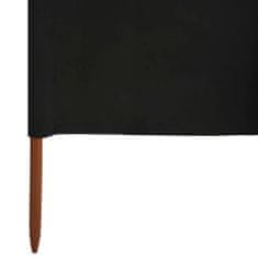Greatstore 5dílná zástěna proti větru textil 600 x 160 cm černá