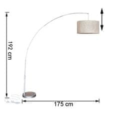 Greatstore Nastavitelná stojací lampa oblouk krémová 192 cm