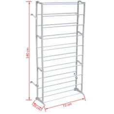 Vidaxl Stojan na obuv / botník - 10 patrový - 40 párů bot