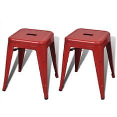Greatstore Stohovatelné stoličky 2 ks červené kov