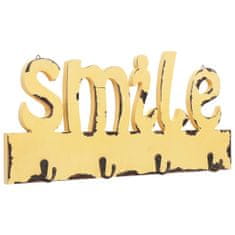 Greatstore Nástěnný věšák SMILE 50 x 23 cm