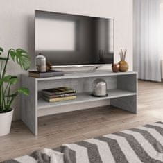 Greatstore TV stolek šedý 100 x 40 x 40 cm dřevotříska