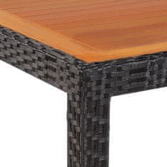 Greatstore Zahradní stůl 90x90x75 cm polyratan a masivní akáciové dřevo