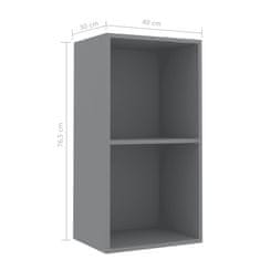 Greatstore Knihovna se 2 policemi šedá 40 x 30 x 76,5 cm dřevotříska