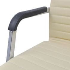 Greatstore Kancelářská židle umělá kůže 55 x 63 cm krémová