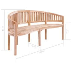 Greatstore Zahradní lavice zaoblená 200 cm masivní teak