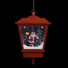 Greatstore Vánoční závěsná lampa LED světlo a Santa červená 27x27x45 cm