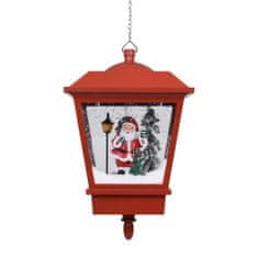 Greatstore Vánoční závěsná lampa LED světlo a Santa červená 27x27x45 cm