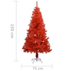 Greatstore Umělý vánoční stromek se stojanem červený 150 cm PVC
