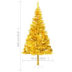 Greatstore Umělý vánoční stromek se stojanem zlatý 180 cm PET
