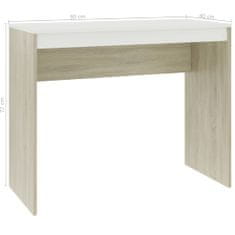 Greatstore Psací stůl bílý a dub sonoma 90 x 40 x 72 cm dřevotříska