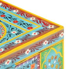 shumee Ručně malovaný úložný box 50 x 40 x 40 cm masivní mangovník