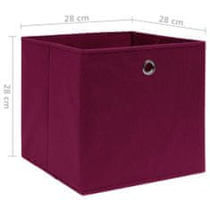 shumee Úložné boxy 10 ks netkaná textilie 28x28x28 cm tmavě červené