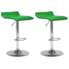 Greatstore 323335 Bar Stools 2 pcs Green Faux Leather