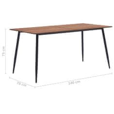 Greatstore Jídelní stůl hnědý 140 x 70 x 75 cm MDF