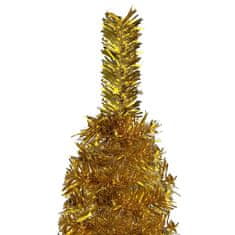 Greatstore Úzký vánoční stromek zlatý 150 cm