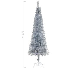 Greatstore Úzký vánoční stromek stříbrný 120 cm