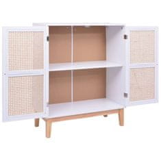 Greatstore Příborník bílý 80 x 35 x 100 cm MDF a ratan