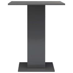 Greatstore Bistro stolek šedý s vysokým leskem 60 x 60 x 75 cm dřevotříska