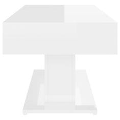 Vidaxl Konferenční stolek bílý vysoký lesk 96 x 50 x 45 cm dřevotříska