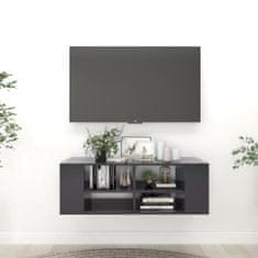 Greatstore Nástěnná TV skříňka šedá 102 x 35 x 35 cm dřevotříska