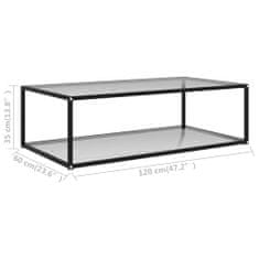 Greatstore Čajový stolek průhledný 120 x 60 x 35 cm tvrzené sklo