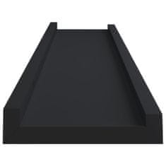 Vidaxl Poličky na zarámované obrázky 2 ks černé 60 x 9 x 3 cm MDF