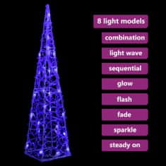 Vidaxl Akrylový dekorativní světelný LED kužel modrý 60 cm