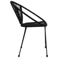 Vidaxl 3dílný bistro set PVC ratan černý