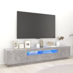 Greatstore TV skříňka s LED osvětlením betonově šedá 200 x 35 x 40 cm