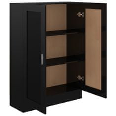 Greatstore Knihovna černá s vysokým leskem 82,5x30,5x115 cm dřevotříska