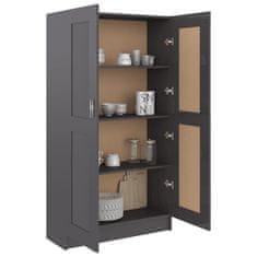 Greatstore Knihovna šedá s vysokým leskem 82,5x30,5x150 cm dřevotříska