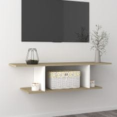 Vidaxl Nástěnná TV skříňka bílá a dub sonoma 103 x 30 x 26,5 cm