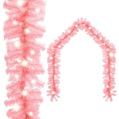 Greatstore Vánoční girlanda s LED světýlky 5 m růžová