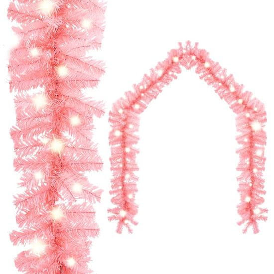Greatstore Vánoční girlanda s LED světýlky 20 m růžová