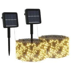 Greatstore Solární světelné řetězy 2 ks 2 x 200 LED teplé bílé