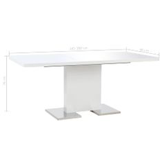 Greatstore Rozkládací jídelní stůl vysoký lesk bílý 180 x 90 x 76 cm MDF