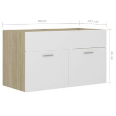 Vidaxl Skříňka pod umyvadlo bílá dub sonoma 80x38,5x46 cm dřevotříska